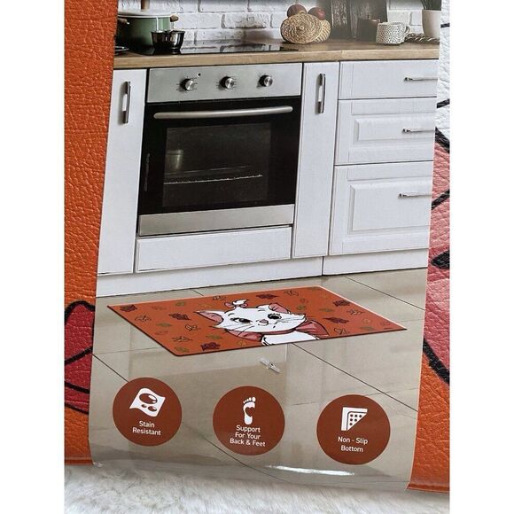 Disney Aristocats Marie Anti Fatigue Kitchen Mat Rug 18”x30” Fall Leaves NEW - Picture 4 of 10